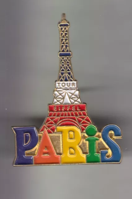 Rare Pins Pin's .. Tourisme Tour Eiffel Tower Paris 75 Lettres Multicolore ~Cz