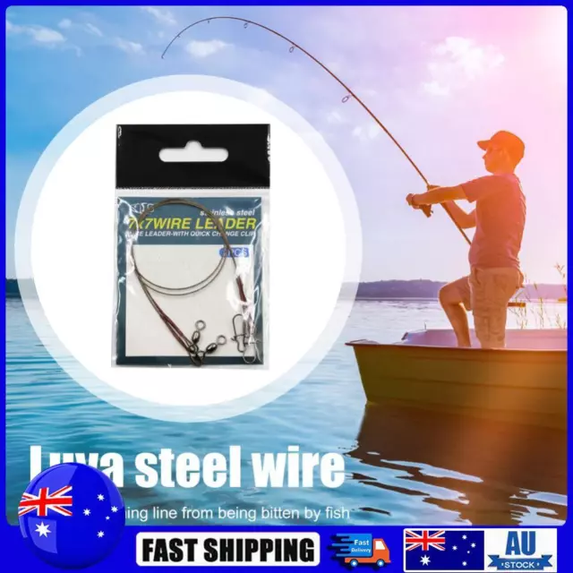 2pcs Steel Lure Anti-Bite Wire Leader Fishing Leash with Swivel (SGWL-3018)