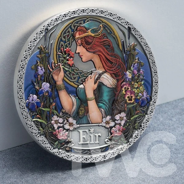 Eir Goddesses of Health 50 g Antique finish Silver Coin Republic of Ghana 2021