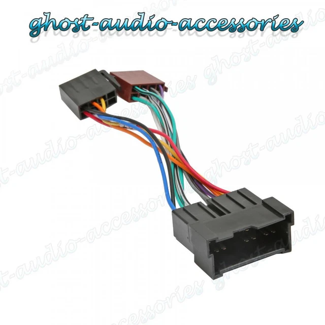 Adaptateur Câble 16 Broches Vers ISO Pour Autoradio - Avec Commandes Au Volant Et Fil De Reverse, Plug & Play, 20 Cm