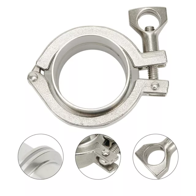 Tri-Clamp Ferrulen Satz PTFE-Dichtung Silber Edelstahl Zubehör Sanitärrohr 51mm 2