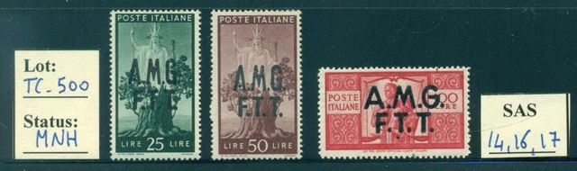 TC_500. TRIESTE. Key stamps of the 1947-48 "DEMOCRATICA" set. MNH