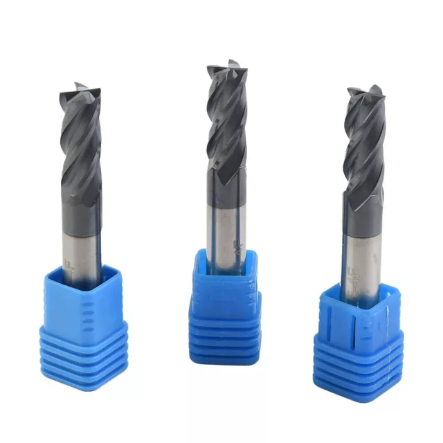 5 PCS 45° 4-Flute 3/8 End Mill Solid Carbide TIALN Coated  X 1 X 2-1/2 CNC Bit 3