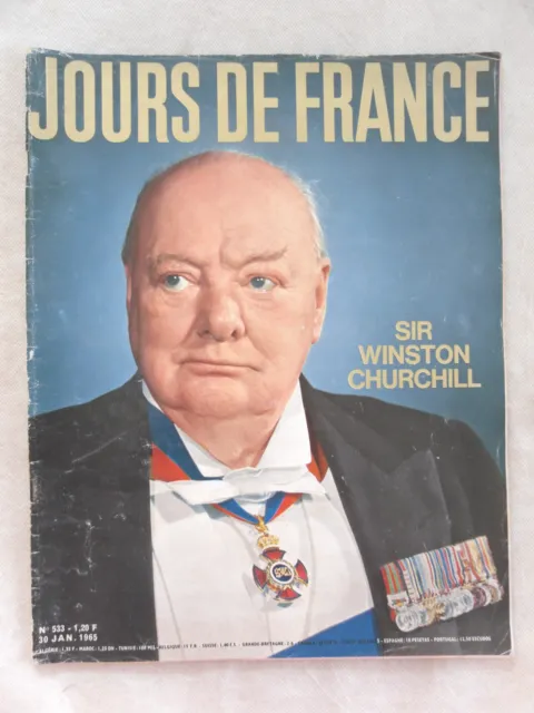 JOURS DE FRANCE N° 533 du 30 JANVIER 1965 SIR WINSTON CHURCHILL CHARLES AZNAVOUR