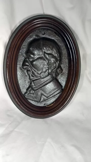 Antique Cast Iron Wall Plaque Depicting Benjamin Disraeli