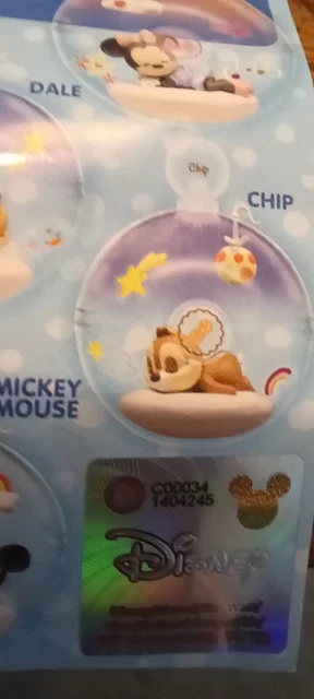 NEW Disney Mickey Minnie Chip Dale Sleeping Mini Figurines in acrylic ball 3