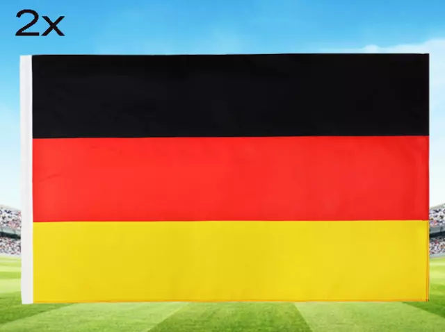 2x Deutschlandfahne 150x90cm Deutschlandflagge Fahne Flagge Deutsche Fanflagge