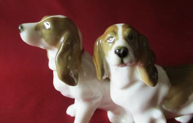 Hutschenreuther - Porzellanfigur Hunde Cocker Spaniel Paar L. 15 cm. H. Fritz 3