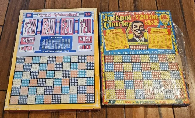 Punch Boards Trade Stimulator Lottery Vintage Unpunched Jackpot Charley Twenties