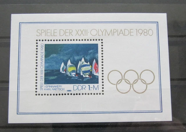 BRIEFMARKEN DDR 1980 Block 60 Olympische Sommerspiele Postfrisch EUR 1