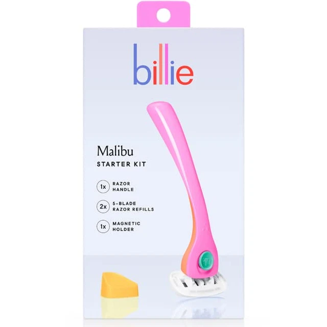 Kit de afeitar para mujer - 1 mango + 2 rellenos de hojas + soporte magnético - Malibú