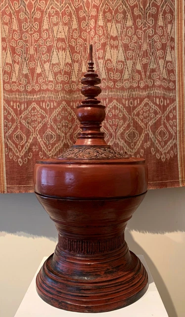 Antique lacquer Offering Elm Bowl Southeast Asia 10