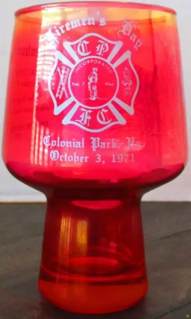 Firemen's Day Colonial Park, PA, 10/03/1971, C.P.F.C. Drinking Glass