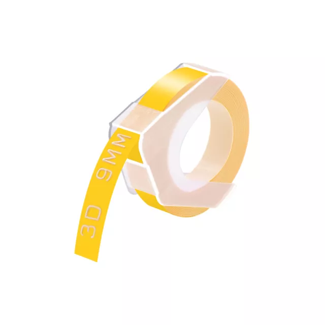 1×For Dymo Xpress Label Tape 3D Plastic Embossing Tape 520108 White/Yellow 3/8"