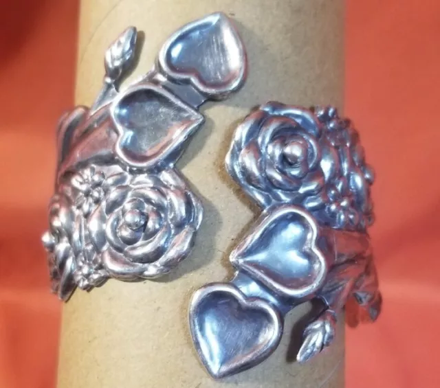 RARE VINTAGE ANTONIO Reina Hearts And Flowers In Hands 925 Silver ...