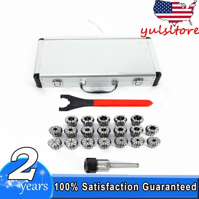 21PC MT2 ER32 M10 Spring Collet Chuck Set Morse Taper &Spanner For CNC Millling