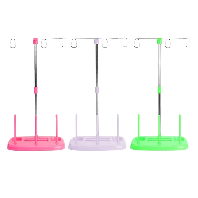 Bordado rosca 3 carretes soporte de pie estante coser acolchado casa coser máquina de coser
