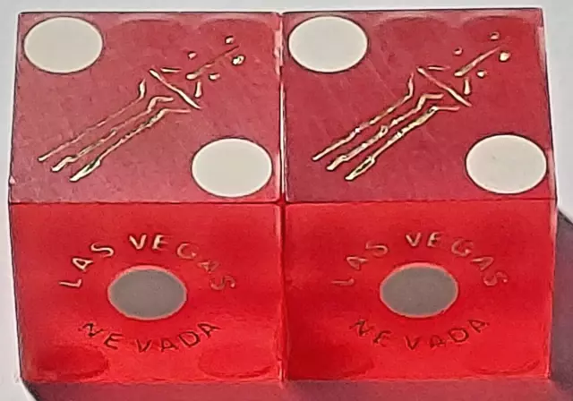 Dice Stratosphere Casino Las Vegas NV 1 Pair(2-Dice) 19mm Red Frosted