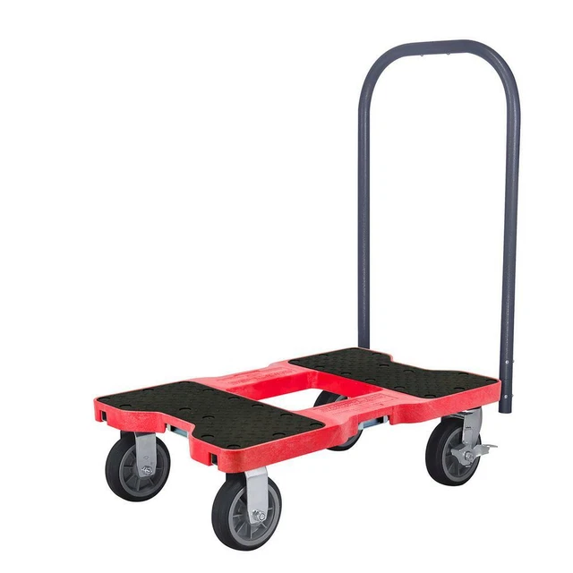 E Track Push Cart Dolly Mover 1500 lbs. Capacity All Terrain Professional Red