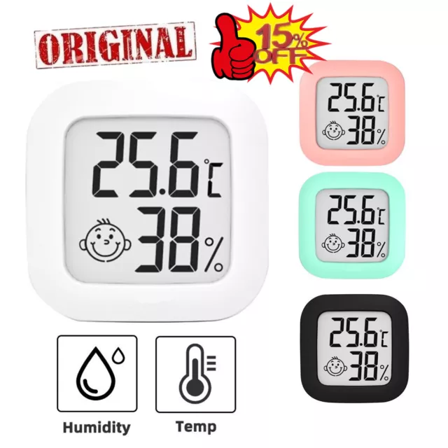 Digital LCD Thermometer Hygrometer Humidity Meter Room Indoor Temperature Clock>