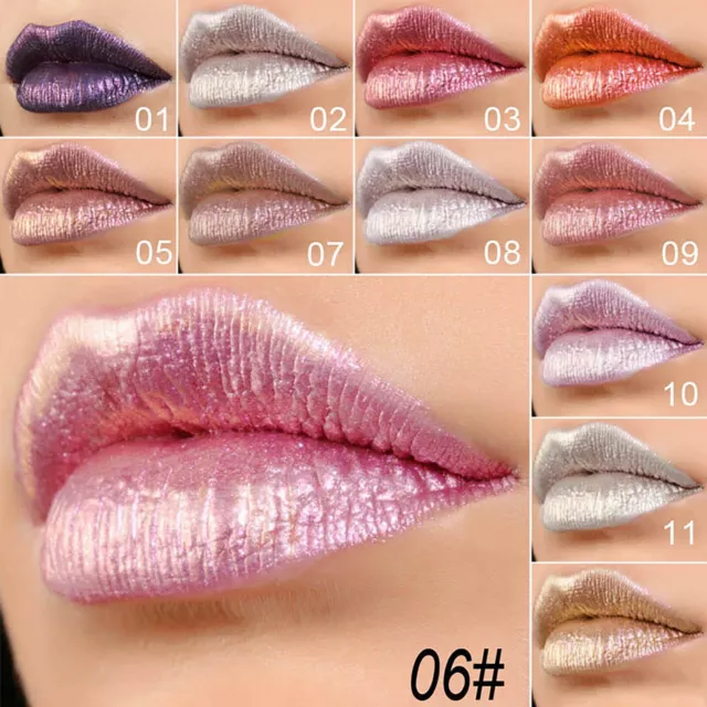 Metallic Glitter Lipgloss- 11 Colors Shimmer Liquid Lipstick Sets Waterproof 3