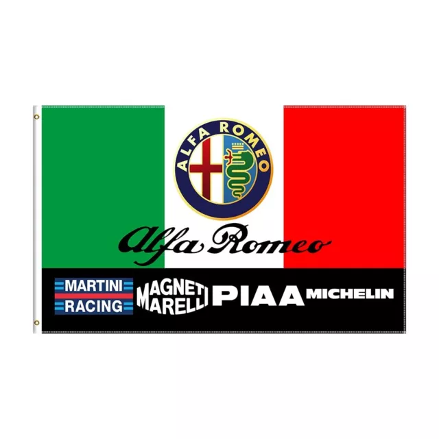 Banner Alfa Romeo Flag Garage Car Cave Man Sign Italy 3x5 Logo Racing Parts