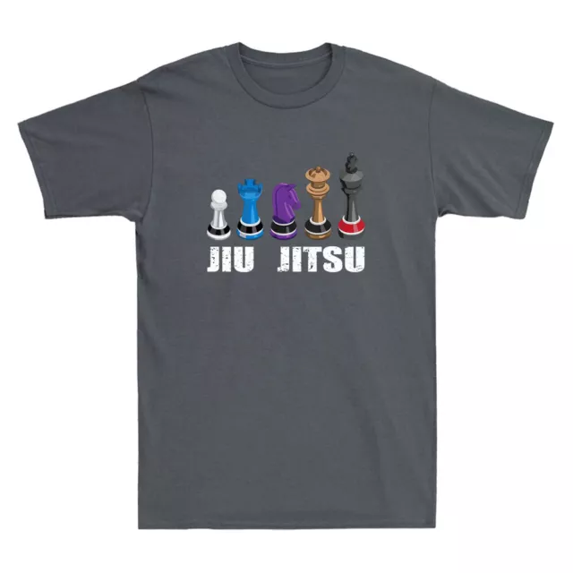 BJJ Brazilian Jiu Jitsu Chess Fighter MMA Funny Chess Lover Retro Men's T-Shirt