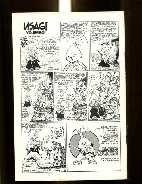Zell Sworddancer 1 (9.4) Usagi Yojimbo Thoughts & Image (B062) 2