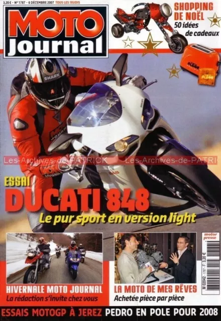 MOTO JOURNAL 1787 Essai Road Test DUCATI 848 TRIUMPH Speed Triple X SUZUKI GSV-R