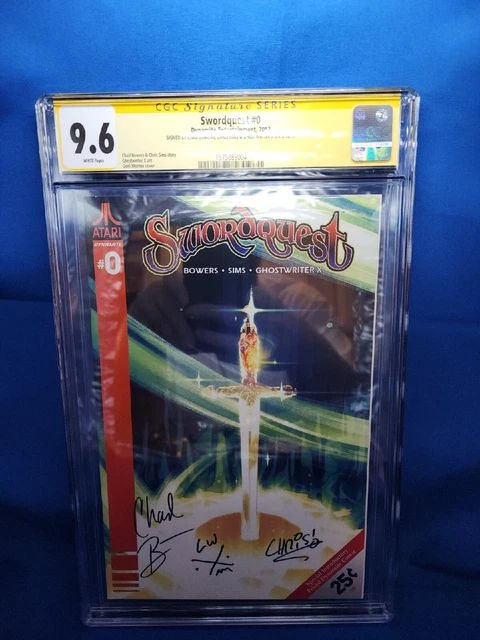 CGC 9.6 Swordquest #0 NM Dynamite/Atari 2017 Triple Signed Bowers, Sims, Ghost X