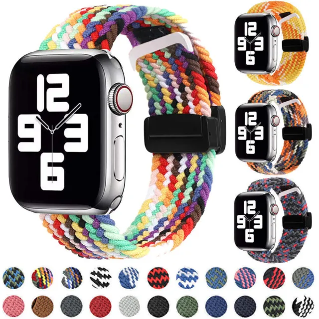 Magnet Nylon Armband für Apple Watch 49mm Ultra 2 Serie 9 8 7 6 5 4 3 SE 41/45mm