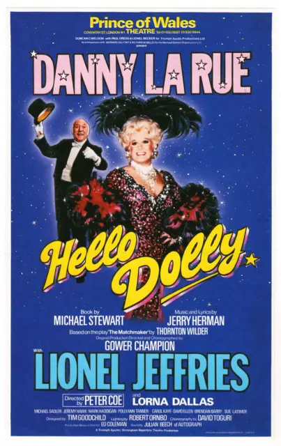 Danny La Rue (in Drag!) "HELLO DOLLY" Lionel Jeffries 1983 London Flyer
