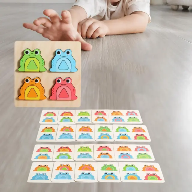 Frog Jigsaw Puzzle Preschool Learning Toys Color Cognition Learning Activities