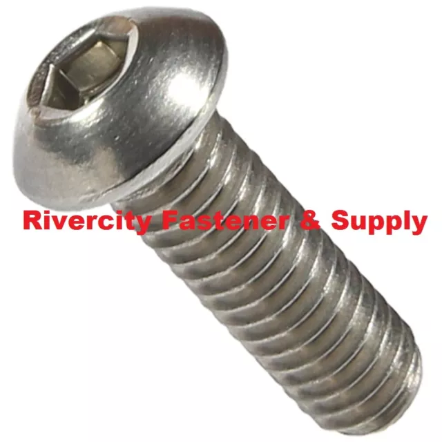 3/8-16x7/8 Stainless Button Allen Head Bolts 3/8x16 x .875 Screws 3/8x16 x 7/8