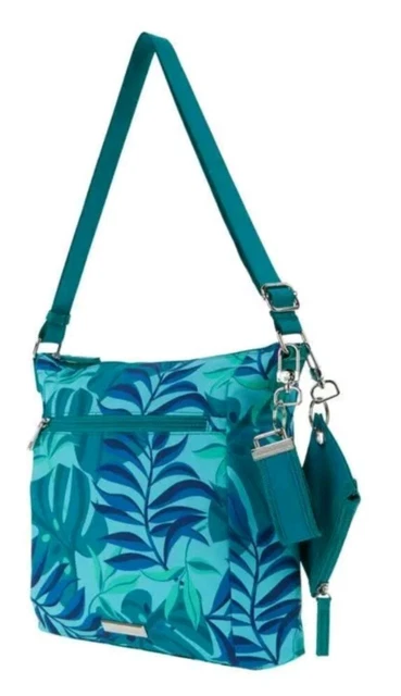 Samantha Brown To-Go Zip-Front Crossbody Palm Leaf NWT 4