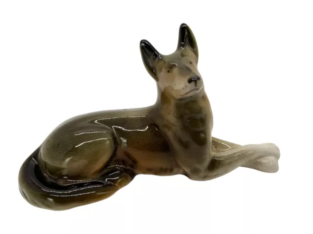 Royal Dux Porcelain German Shepherd Dog Figurine Vintage Collectible  Signed