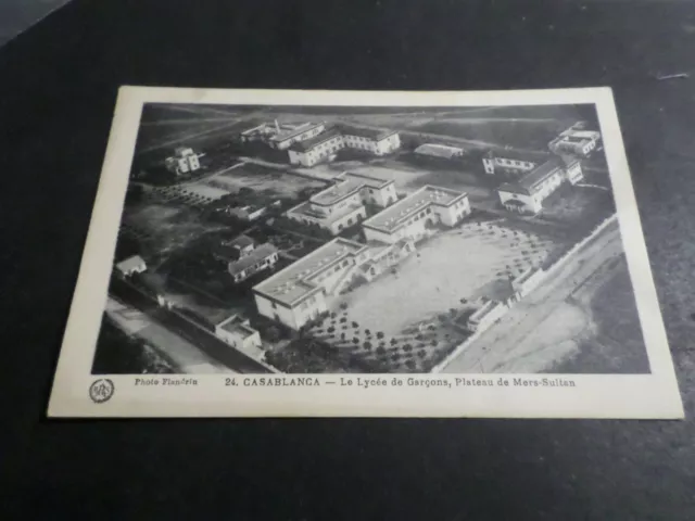Cpa Africa, Casablanca Morocco, Le Lycee Des Garcons, Vf Postcard