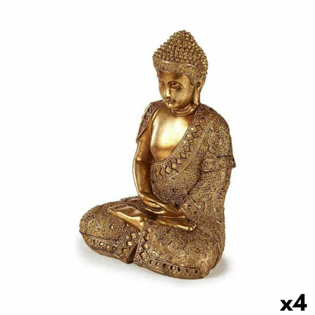 Figura Decorativa Buda Sentado Dorado 18 x 33 x 22,5 cm [4 Unidades]
