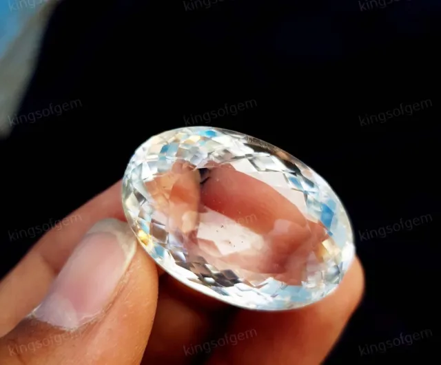Certifié 70 ct cristal blanc naturel quartz grande taille ovale pierre...