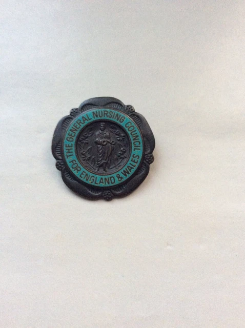 Vintage General Nursing Council For England & Wales 1972 Nurses Brooch Badge Pin