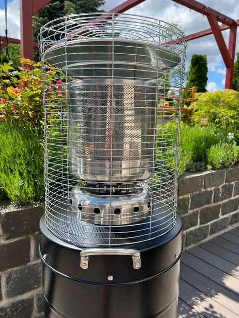 Heizpilz Heizstrahler Standheizer Terrassenheizer H1209B  schwarz lackiert GAS 4