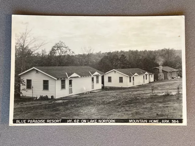 AR Arkansas RPPC, Mountain Home, Blue Paradise Resort, Lake Norfork, ca 1940