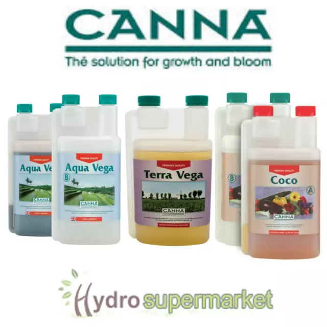 Canna Nutrients - Terra / Coco A&B / Bio / Aqua Vega / Flores / 1L 5L 10L Hydro