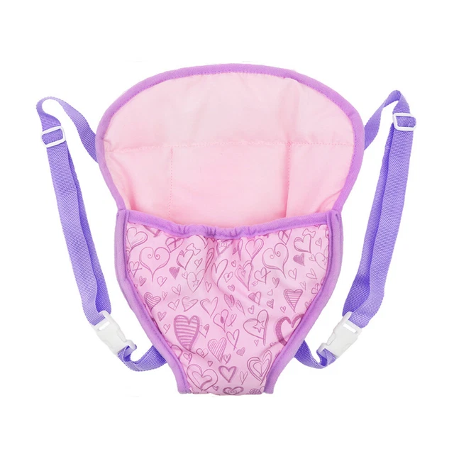 Portable Doll Carrier Front Bag Strap Pretend Play Toy (Purple Heart)