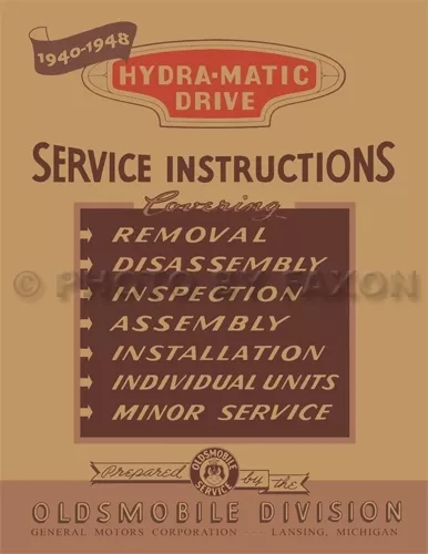 Olds Hydra Matic Transmission Shop Manual 1946 1947 1948 Oldsmobile Repair Book