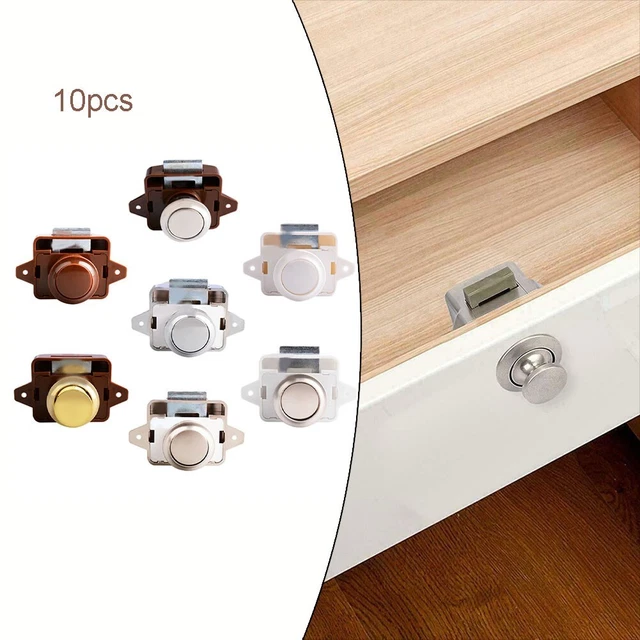 EASY TO OPERATE Push Button Catch Locks for Cabinets and Drawers Pack ...