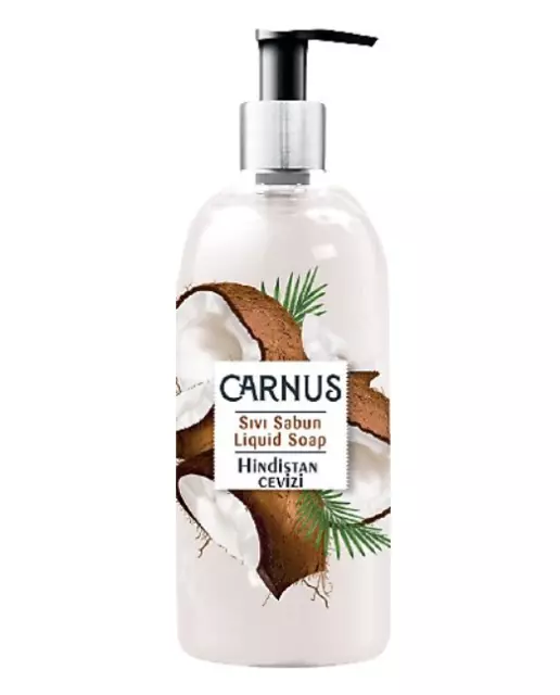 Jabón líquido Carnus con coco apto para todo tipo de pieles 500 ml con dispensador
