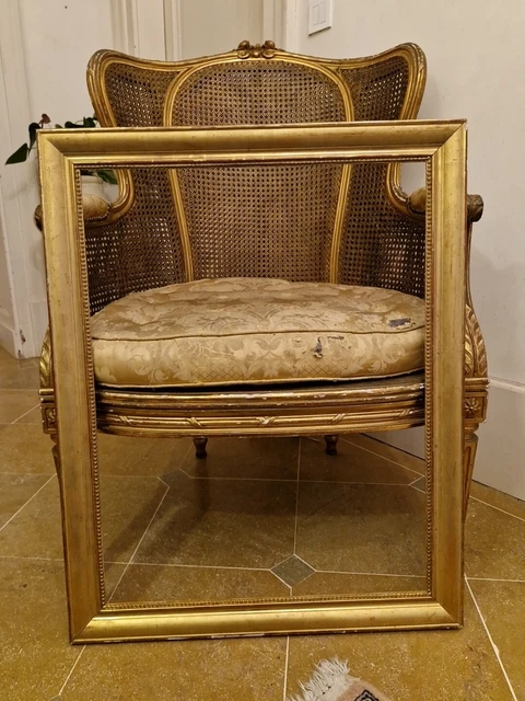 Ancien Cadre En Bois D'époque XIXème – Marron – Pour Tableau Ou Miroir