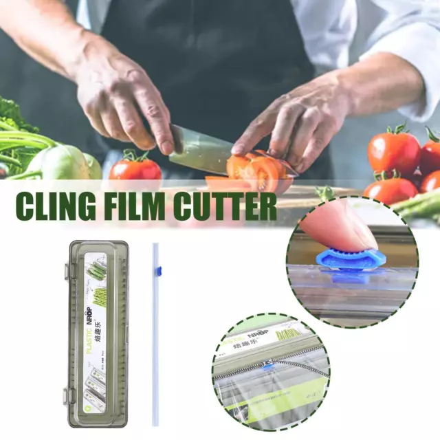 Cling Film Dispenser Holder Cutter Food Wrap Cuisine Foil Food Plastic Wrap 2