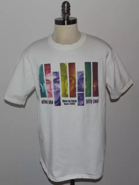 Men's 2001 Elton John Billy Joel Concert Face to Face Tour T Shirt L/XL 2 Sided